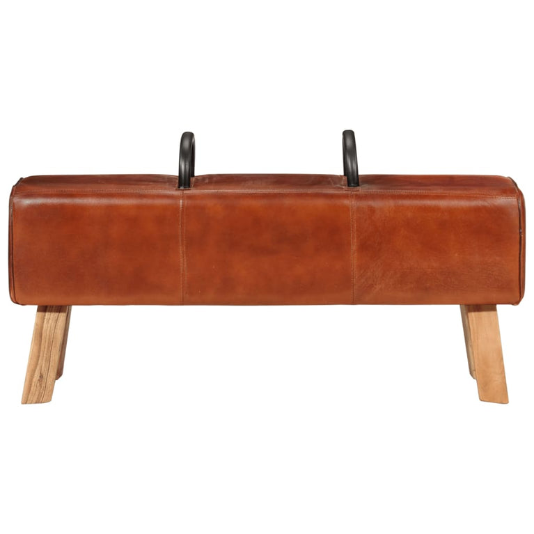Gymbok 110 cm echt leer bruin
