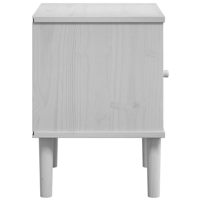 Nachtkastje SENJA rattan-look 40x35x48 cm grenenhout wit MeubelReus