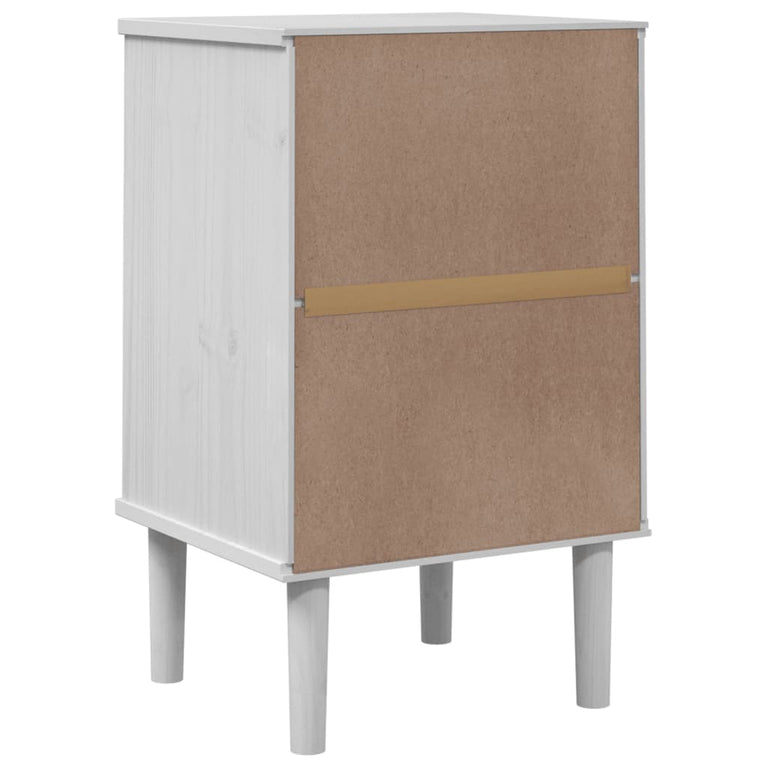 Nachtkastje SENJA rattan-look 40x35x65 cm grenenhout wit MeubelReus