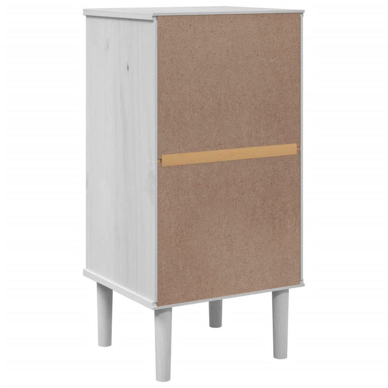 Nachtkastje SENJA rattan-look 40x35x80 cm grenenhout wit MeubelReus
