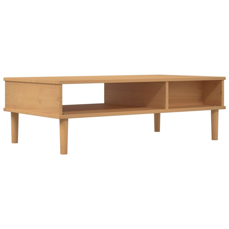 Salontafel SENJA 100x55x33 cm rattan-look massief hout bruin MeubelReus