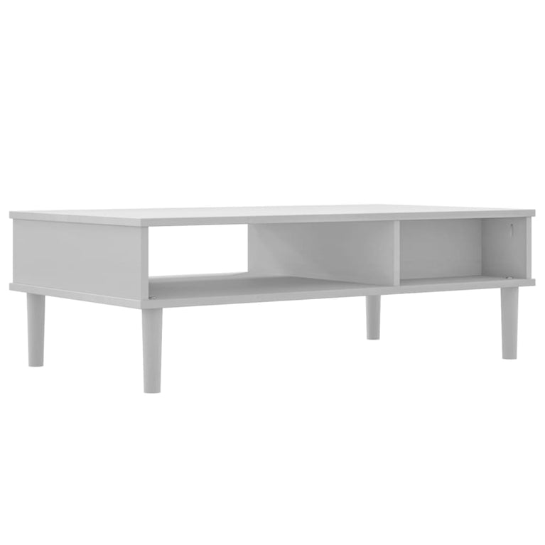 Salontafel SENJA 100x55x33 cm rattan-look massief hout wit MeubelReus