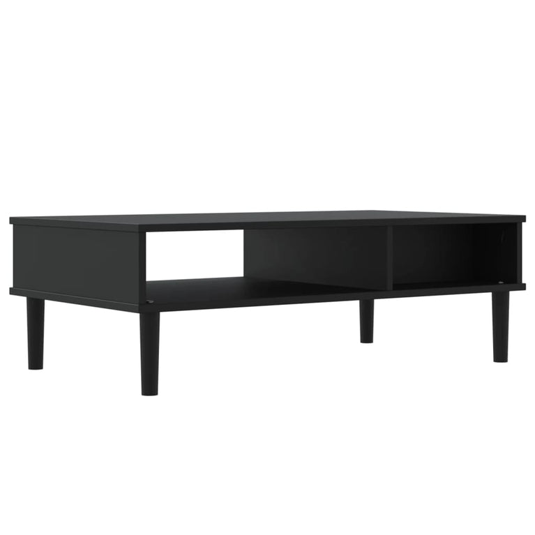 Salontafel SENJA 100x55x33 cm rattan-look massief hout zwart MeubelReus