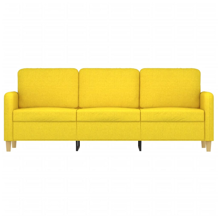 Driezitsbank 180 cm stof lichtgeel