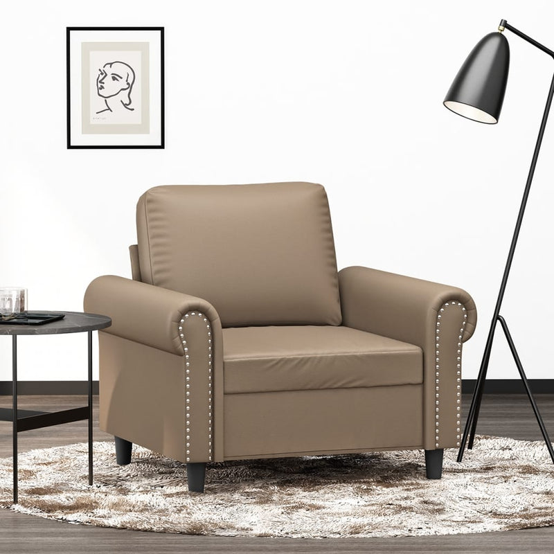 Fauteuil 60 cm kunstleer cappuccinokleurig