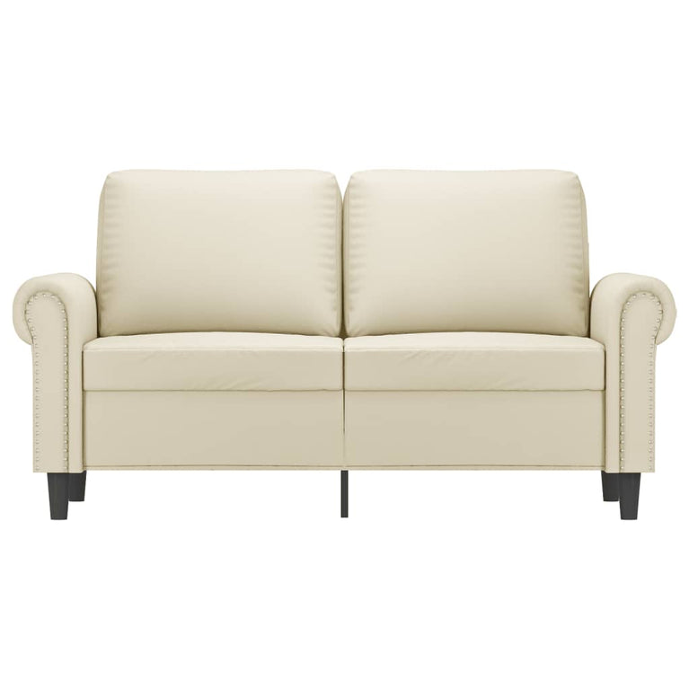 Tweezitsbank 120 cm kunstleer crèmekleurig
