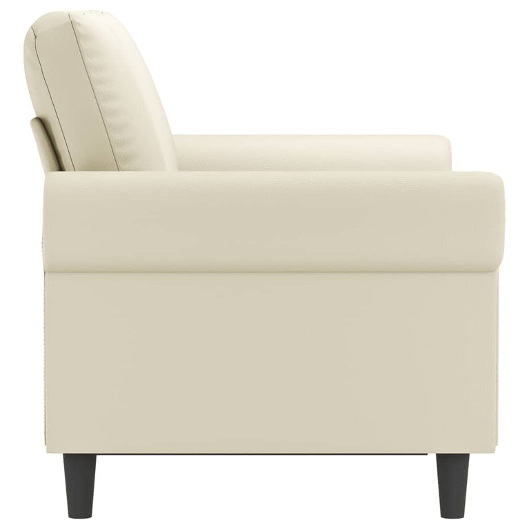Tweezitsbank 120 cm kunstleer crèmekleurig