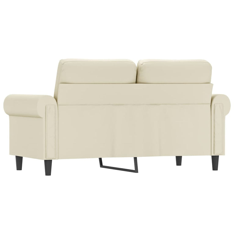 Tweezitsbank 120 cm kunstleer crèmekleurig