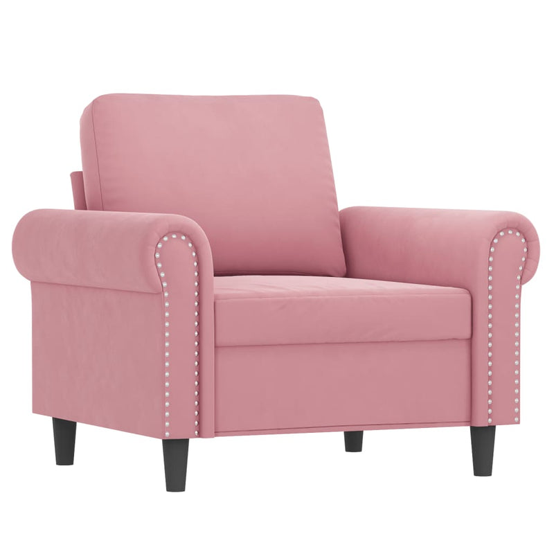 Fauteuil 60 cm fluweel roze