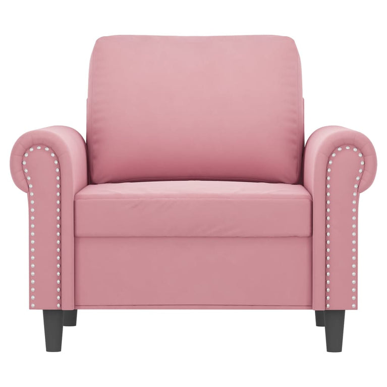 Fauteuil 60 cm fluweel roze