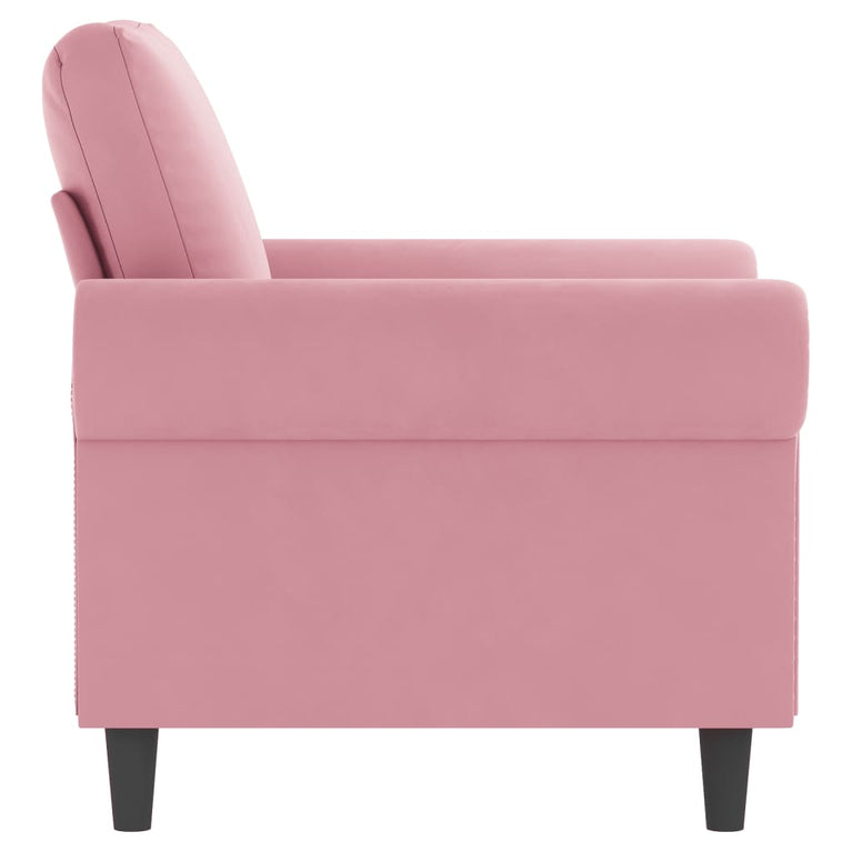 Fauteuil 60 cm fluweel roze