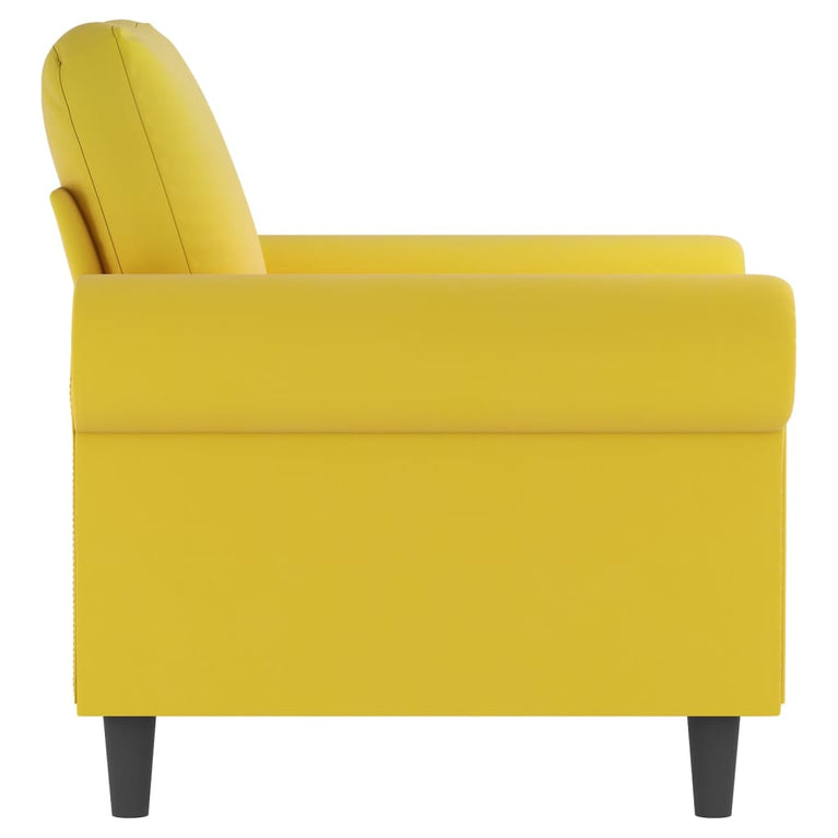 Fauteuil 60 cm fluweel geel