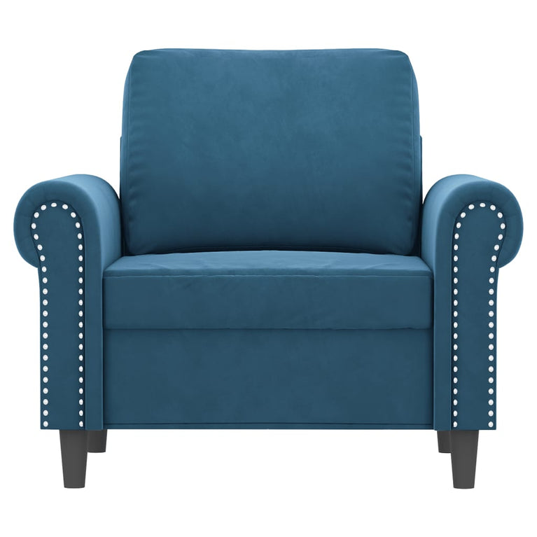 Fauteuil 60 cm fluweel blauw