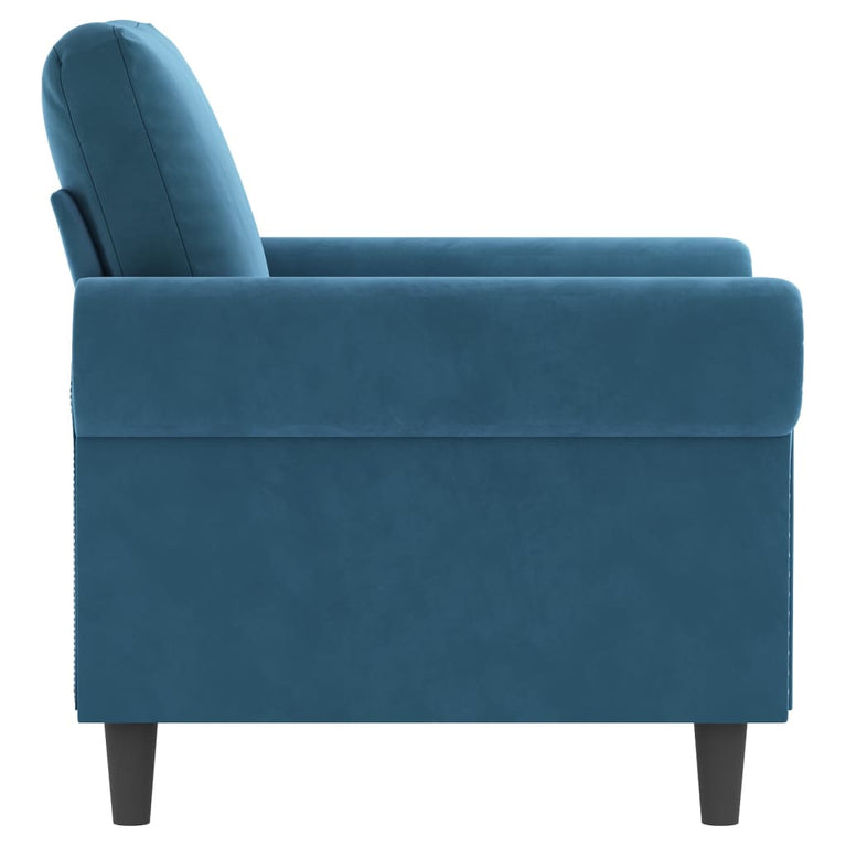 Fauteuil 60 cm fluweel blauw