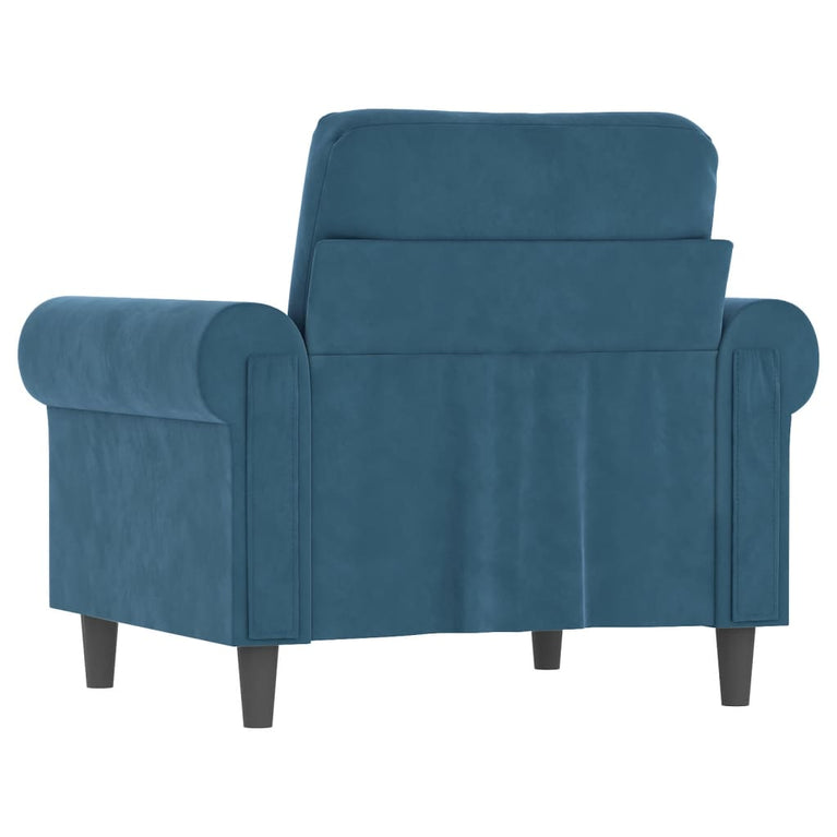 Fauteuil 60 cm fluweel blauw