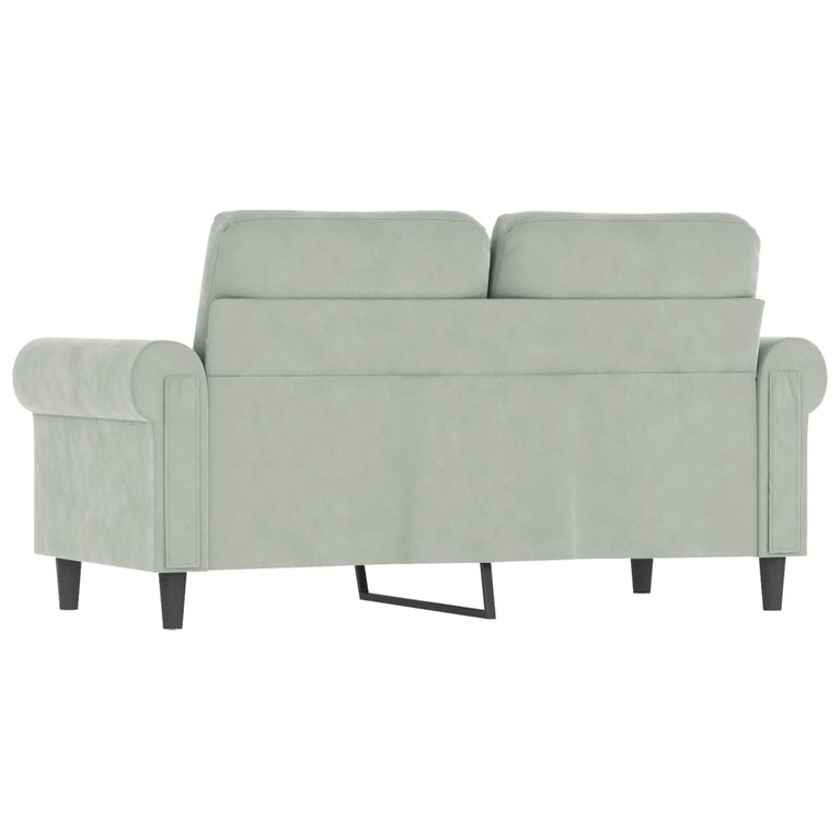 Tweezitsbank 120 cm fluweel lichtgrijs