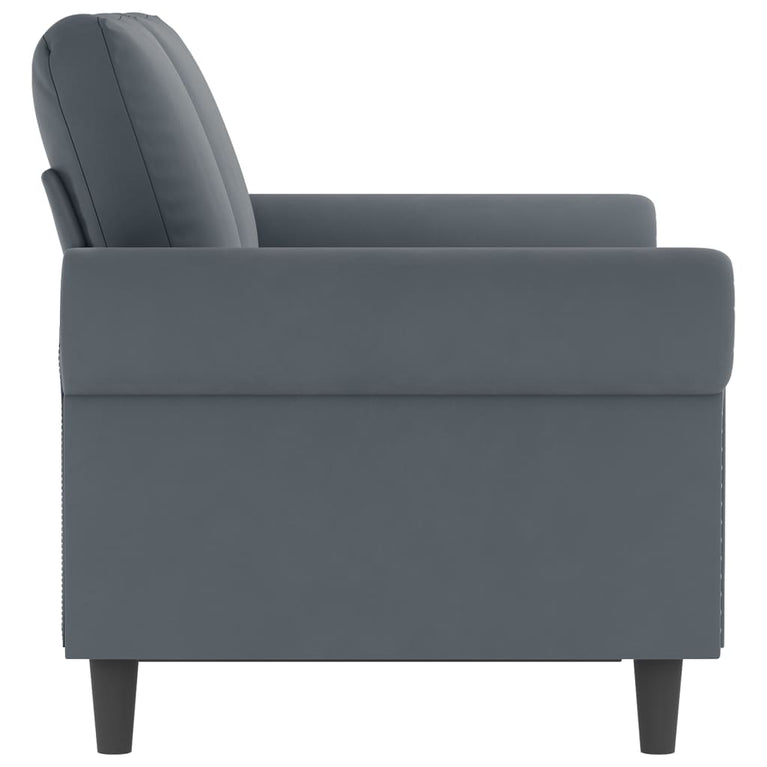 Tweezitsbank 120 cm fluweel donkergrijs