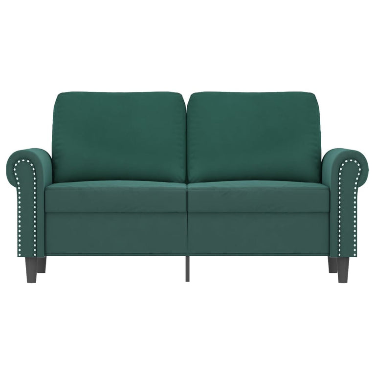 Tweezitsbank 120 cm fluweel donkergroen