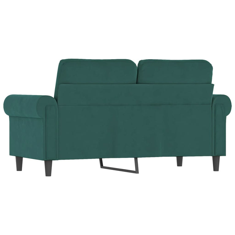 Tweezitsbank 120 cm fluweel donkergroen