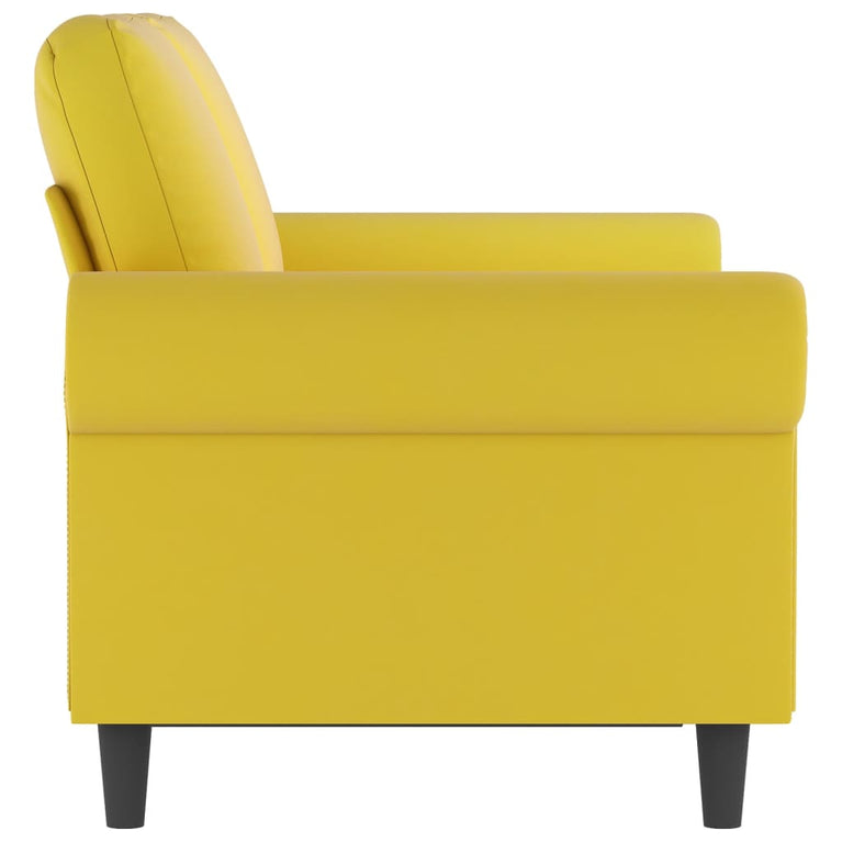 Tweezitsbank 120 cm fluweel geel