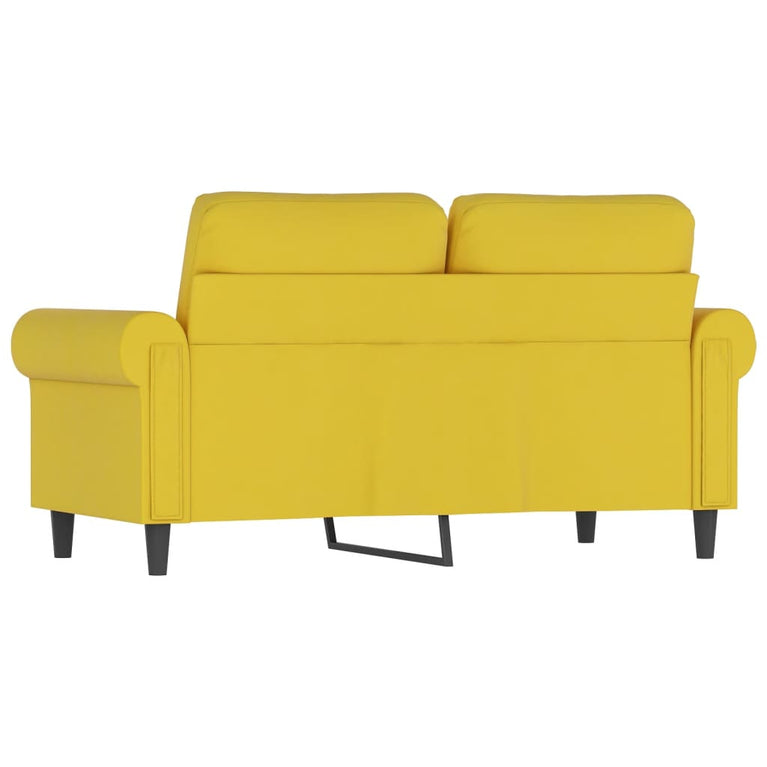 Tweezitsbank 120 cm fluweel geel