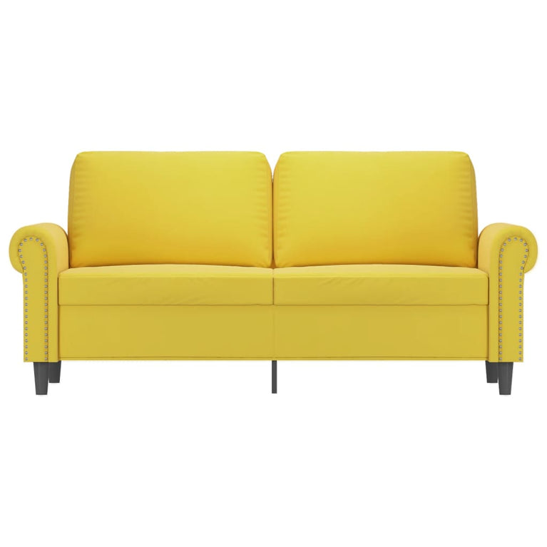 Tweezitsbank 140 cm fluweel geel