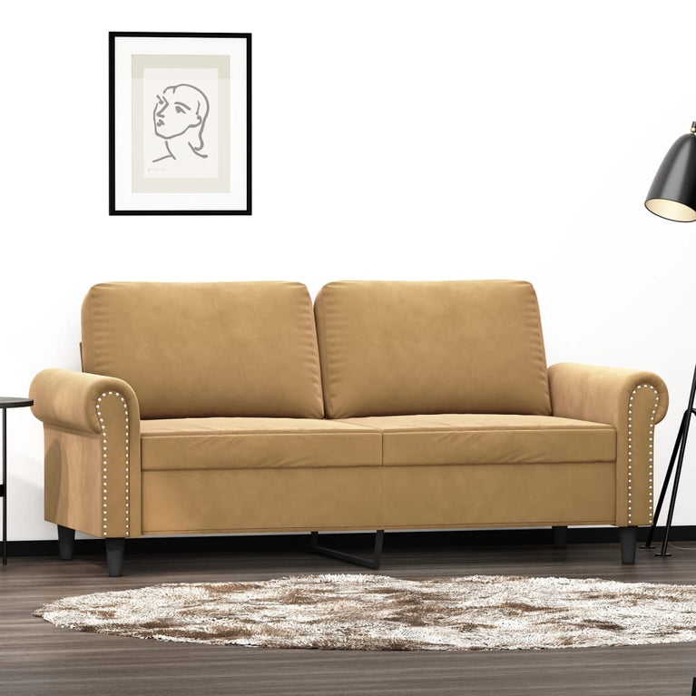 Tweezitsbank 140 cm stof bruin