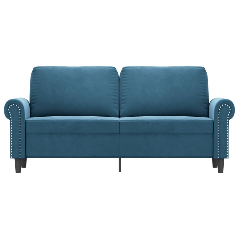 Tweezitsbank 140 cm fluweel blauw