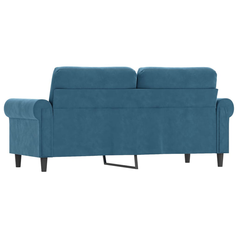 Tweezitsbank 140 cm fluweel blauw