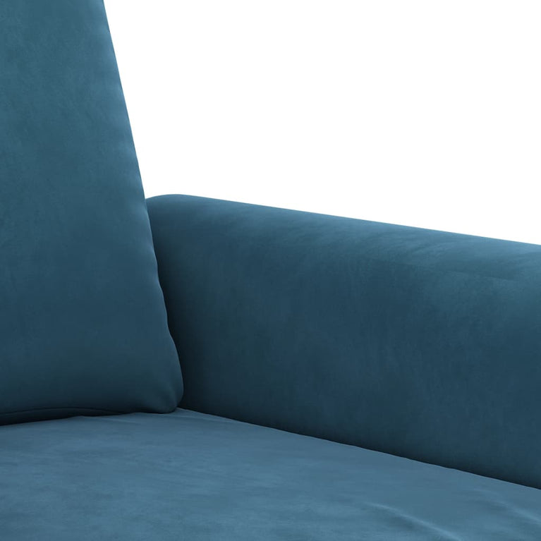 Tweezitsbank 140 cm fluweel blauw