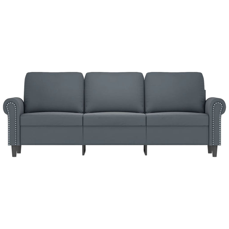 Driezitsbank 180 cm fluweel donkergrijs