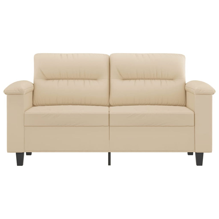Tweezitsbank 120 cm microvezelstof crème