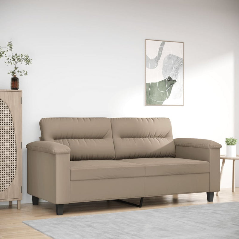 Tweezitsbank 140 cm microvezelstof taupe