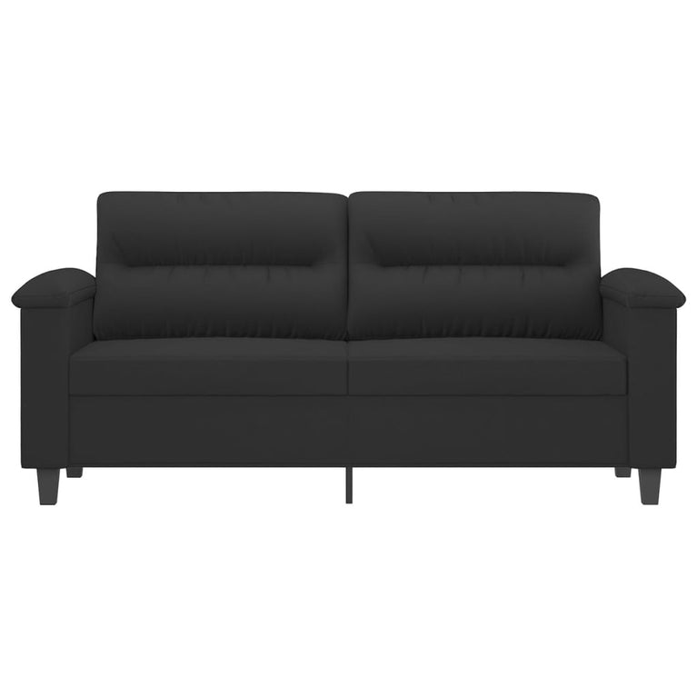 Tweezitsbank 140 cm microvezelstof zwart
