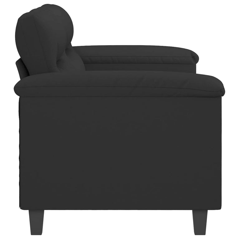 Tweezitsbank 140 cm microvezelstof zwart
