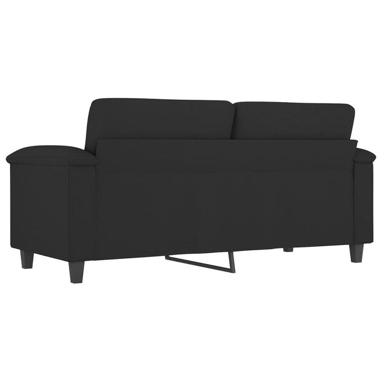 Tweezitsbank 140 cm microvezelstof zwart