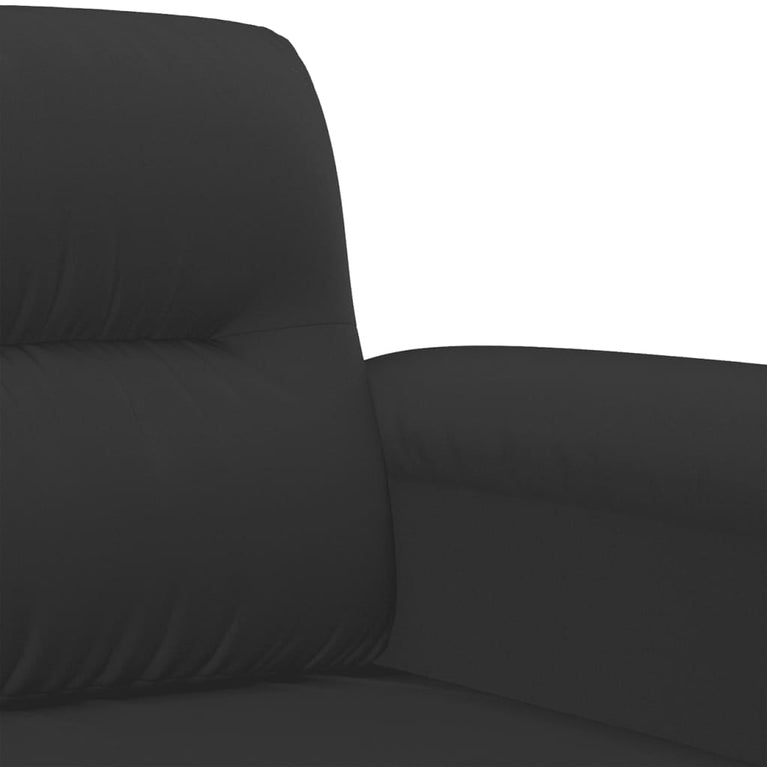 Tweezitsbank 140 cm microvezelstof zwart