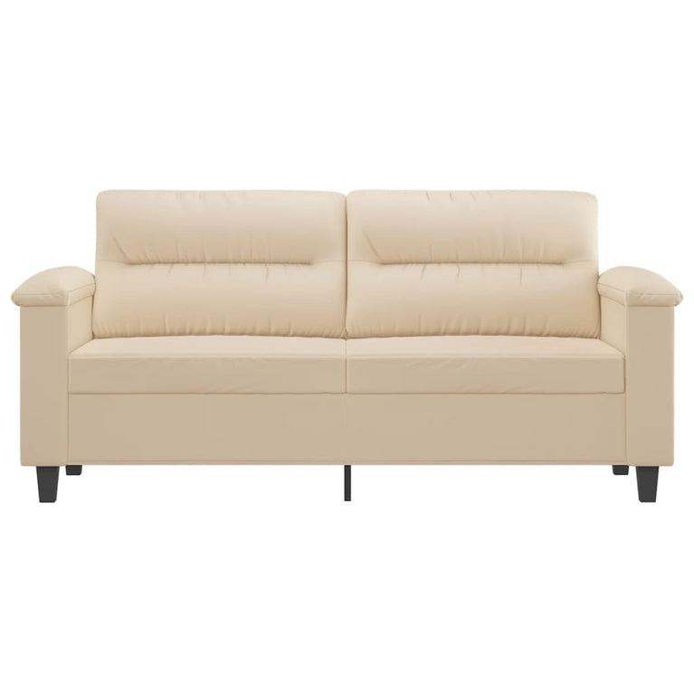 Tweezitsbank 140 cm microvezelstof crème