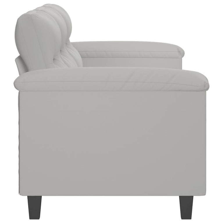 Driezitsbank 180 cm microvezelstof lichtgrijs