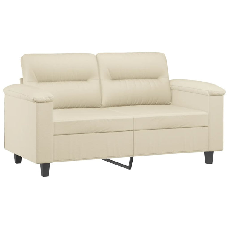 Tweezitsbank 120 cm kunstleer crèmekleurig