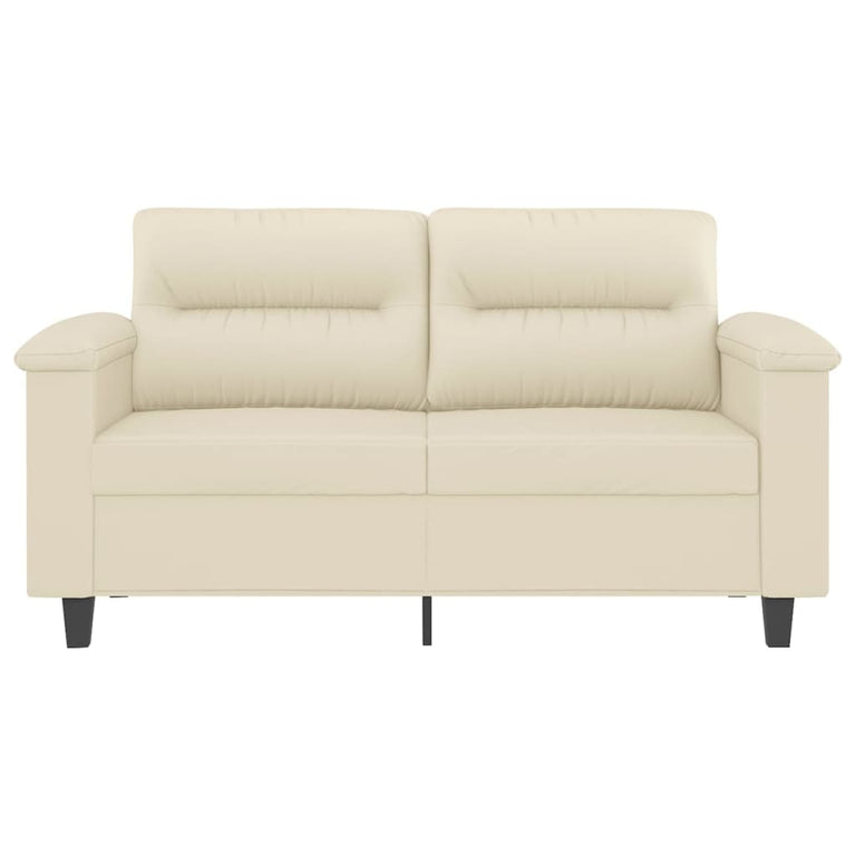 Tweezitsbank 120 cm kunstleer crèmekleurig