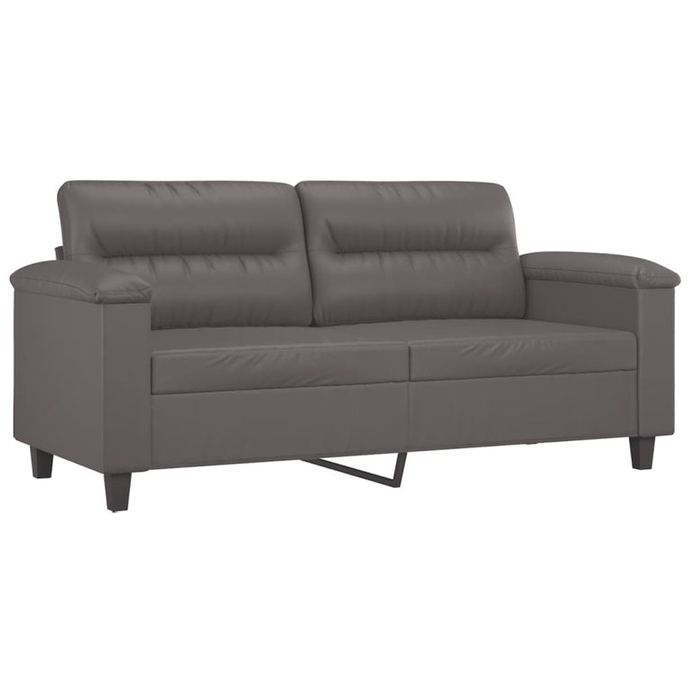 Tweezitsbank 140 cm kunstleer grijs