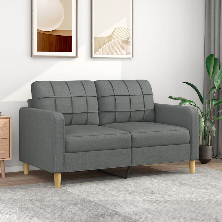 Tweezitsbank 140 cm stof donkergrijs MeubelReus