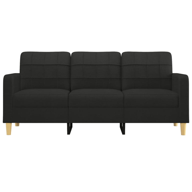 Driezitsbank 180 cm stof zwart MeubelReus