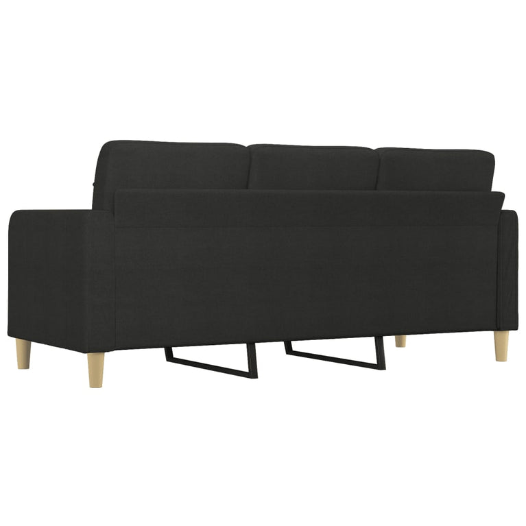 Driezitsbank 180 cm stof zwart MeubelReus
