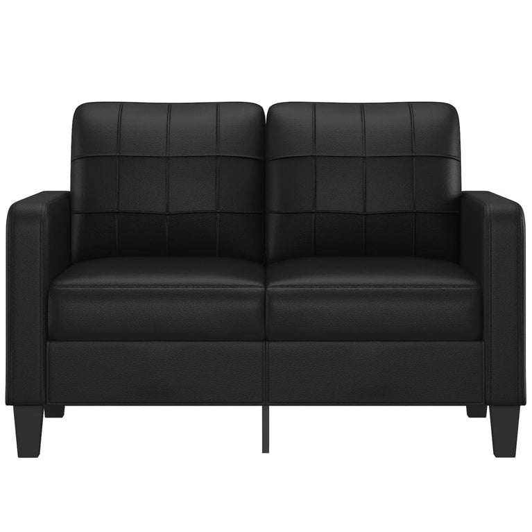 Tweezitsbank 120 cm kunstleer zwart