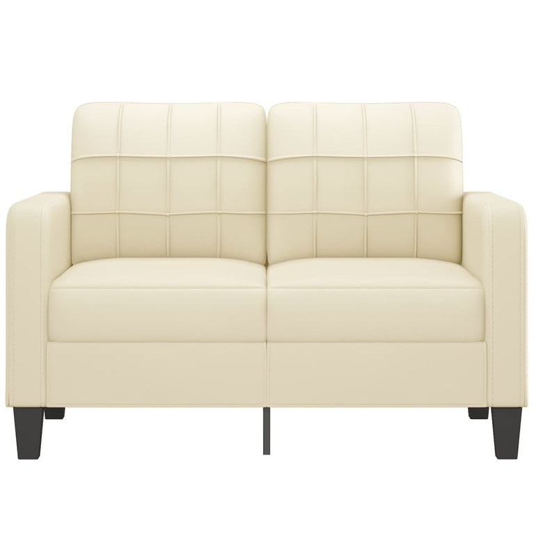 Tweezitsbank 120 cm kunstleer crèmekleurig