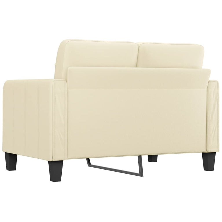 Tweezitsbank 120 cm kunstleer crèmekleurig