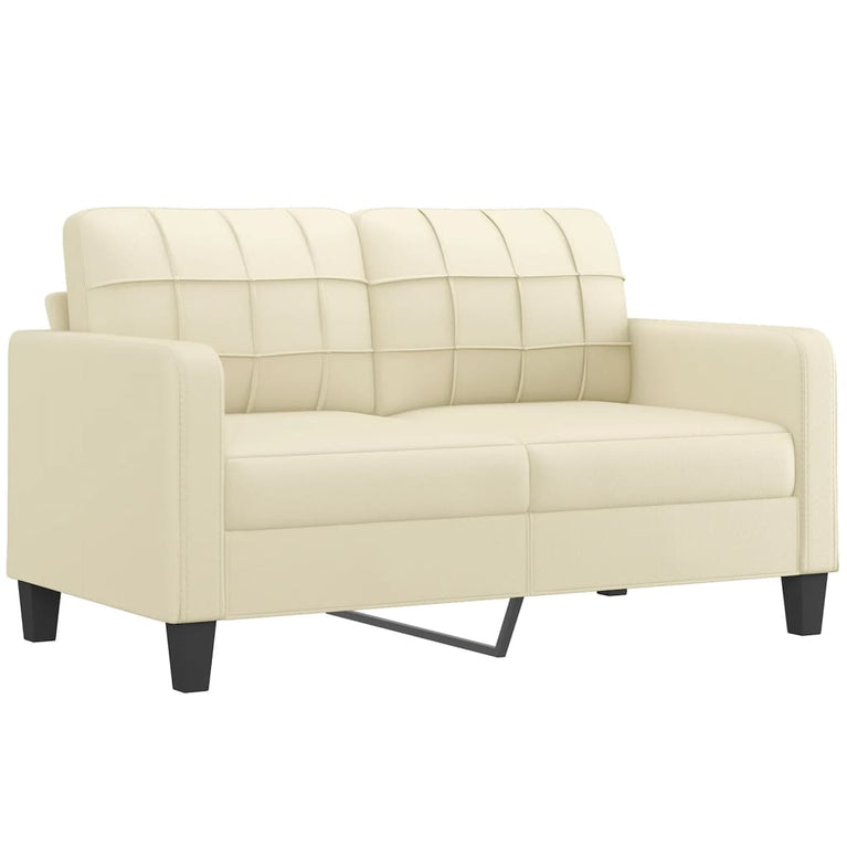 Tweezitsbank 140 cm kunstleer crèmekleurig