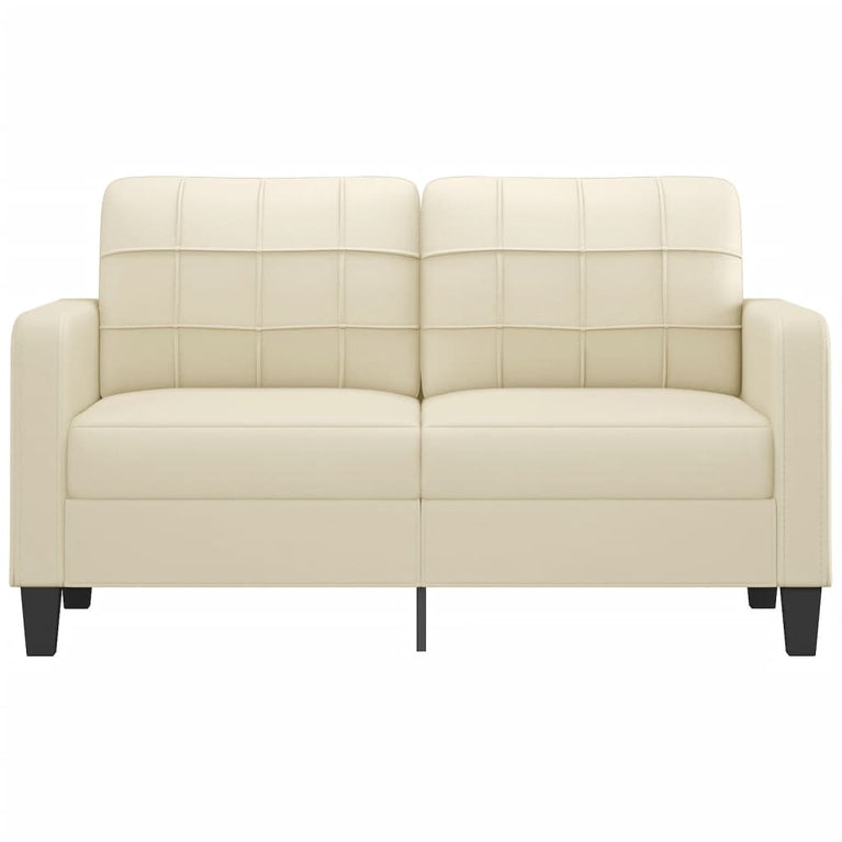 Tweezitsbank 140 cm kunstleer crèmekleurig